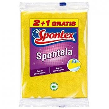 Spontex 4310005 Bayetas Absorbentes de Celulosa, Finas con Malla Reforzada, 3 Unidades