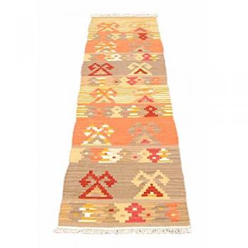 Kilim Kelem Auténtico Hecho a Mano Estilo Clásico 200x60 cm