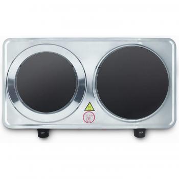 Grunkel EHP-218INOX Hornillo Eléctrico de Doble Placa 1500W + 1000W Acero Inoxidable