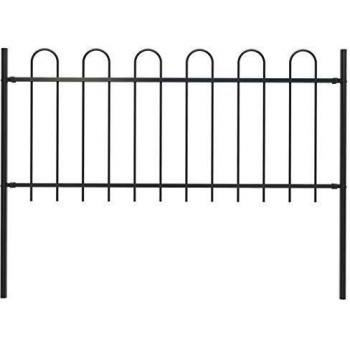 vidaXL Valla de jardín con puntas de aro acero negro 1,7x0,8 m