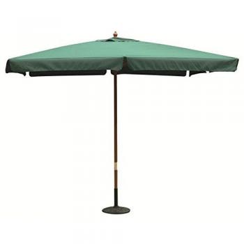 Sombrilla de Jardín Fantasy Verde Oscuro Ø 3 m con Poste de Madera Antiviento