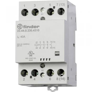 Contactor de Instalación Finder 22.44.0.024.4410, 4 Contactos NC, 440 V/AC, Montaje en Raíl DIN