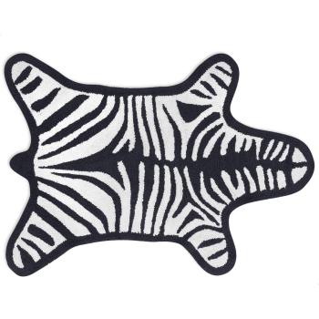 Jonathan Adler Black Zebra Cotton Reversible Bath Mat