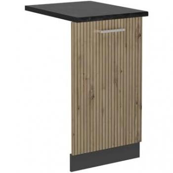 Frente de Lavavajillas R-Line, Roble Artesanal/Antracita, 45 cm, Accesorio para Lavavajillas, Vicco