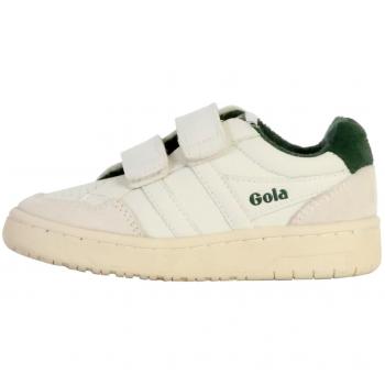 Gola Eagle Strap Kids' Sneakers - White/Off White/Evergreen