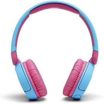 JBL JR 310 Auriculares inalámbricos para niños, con Bluetooth y volumen reducido, auriculares supraaurales cómodos y ligeros, con micrófono, hasta 30 horas de reproducción, azul