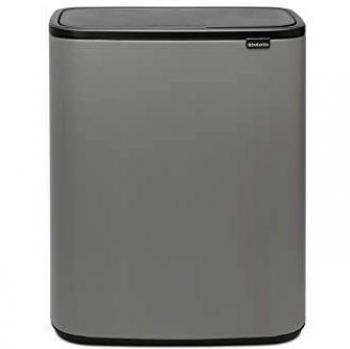 Brabantia Bo Touch Bin Cubo de basura 2 x 30 L, color mineral Concrete Grey