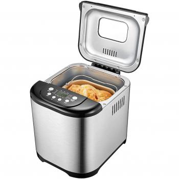 Aicok Panificadora, 650W Máquina Programable para Hacer Pan con 15 Programas, 500-1000g, Acero Inoxidable, 15H Temporizador de Retardo