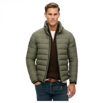 Superdry - Chaqueta acolchada bordada Fuji verde para hombre - XL