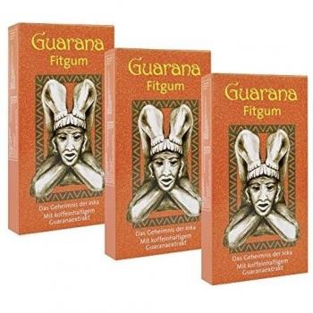 Guarana Fitgum energética con extracto del guaraná. El secreto de los incas para una energía fresca. Siempre que lo necesite. Paque ahorro de 3 x 24 grajeas de golosina