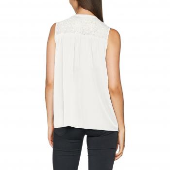 VERO MODA Vmanni S/l Midi Shirt, Camiseta sin Mangas para Mujer, Blanco