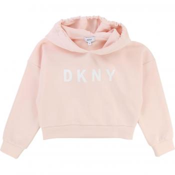 DKNY Sudadera con capucha corta rosa, Mezcla De Grises, 122 cm-128 cm