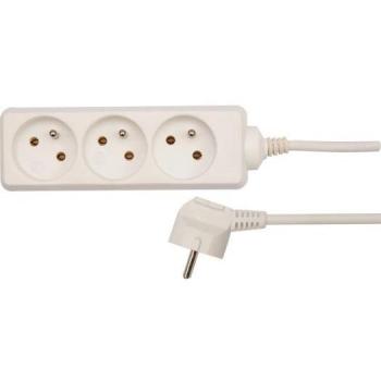 Base Múltiple VOREL 72500 con 3 Tomas de Corriente y Cable de 1,5 m con Tierra
