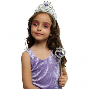 Kit de Princesa Infantil Plateado y Lila con Tiara y Varita Rubie's