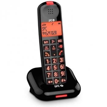 SPC Comfort Kairo Teléfono Fijo Inalámbrico para Mayores con Compatibilidad con Audífonos, Color Negro