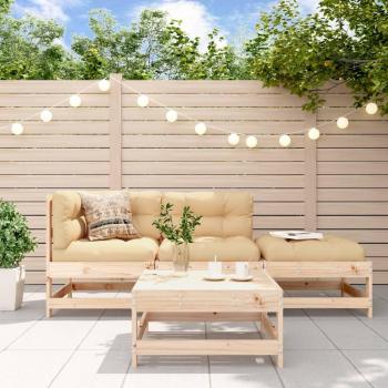 vidaXL 4 Piece Solid Pine Wood Garden Lounge Set