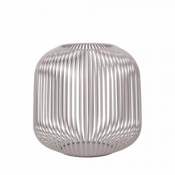 Farol Blomus Lito Talla M Paloma de luto 27 cm, portavelas de metal gris claro