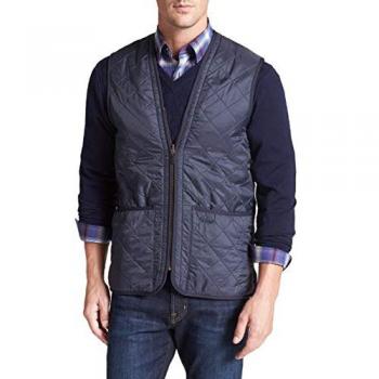 Barbour Men's Polarquilt Navy Zip-In Liner Waistcoat - Size XL