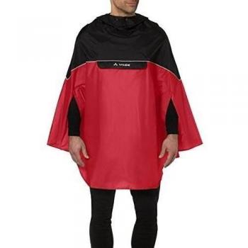 VAUDE - Chubasquero de ciclismo para hombre, tamaño L, color rojo / negro