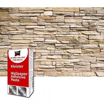 GREAT ART Foto Mural Pared de Piedras Poster Hogar Muro Calizo 210 x 140 cm - Papel Pintado 5 Piezas incluye Pasta para pegar