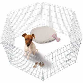 Parque para cachorros 160 x 80 cm color plateado modelo 507806 Flamingo