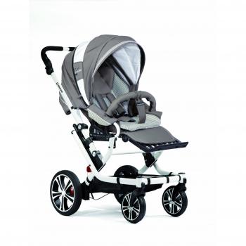 Gesslein 106230360360 F6 Air+ - Cochecito deportivo todoterreno con capazo blando C1, color blanco