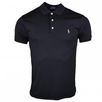 Polo Ralph Lauren Men's PIMA Polo-SSL-KNT Shirt, Black