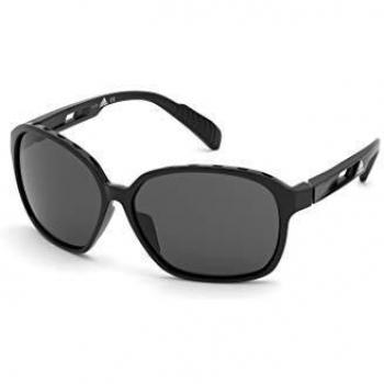 Adidas SP0013 Sunglasses - Size: ONESIZE, Oval Shiny Black Contrast Grey