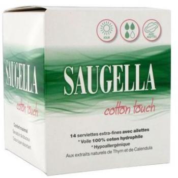 Saugella Cotton Touch Day 14 Extra-Fine Sanitary Napkins with Wings by Saugella