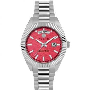 Philipp Plein Rock Couture Day-Date Men's Silver Analog Quartz Watch 42mm 5ATM