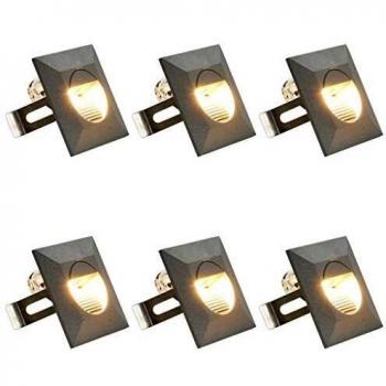vidaXL 6x Lámparas LED de Pared para Jardín Cuadrada Iluminación Bombillas Luz Exteriores Patios Terrazas Fachadas Balcones Casa Hogar 5 W Plateada