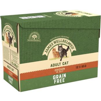 James Wellbeloved Adult sin cereales con pollo en sobres para gatos - 12 x 85 g