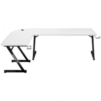 Escritorio de Juegos Huzaro Hero 7.0 Blanco - Amplio Espacio - Fácil Montaje, Mesa de Escritorio Gaming Huzaro HZ-Hero 7.0 Blanco Negro Fibra de carbono 154 x