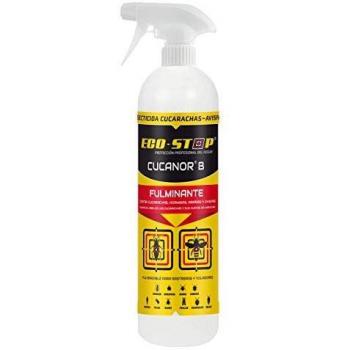 BACTERISAN Cucanor | Spray Insecticida Frente A Todo Tipo Insectos Como Cucarachas, Avispas, Hormigas |acción Fulminante Frente A Insectos Rastreros Y Voladores, Transparente, 750 Mililitro