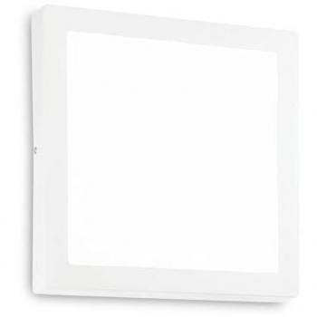 Foco LED Cuadrado Semi Plafón Blanco 40cm 4300Lm 4000K Ideal Lux, Acero Blanco Moderno, 36W Integrado, IP20