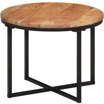 vidaXL Coffee Table 45x45x35 cm Solid Wood Acacia and Iron