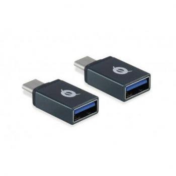 Adaptador USB-C Macho a USB-A Hembra 2er-Pack (Data + Video) Negro