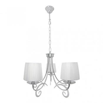 Lámpara Luxor 5xe14 Cromo Pantalla Blanca Regx61x61 Cm