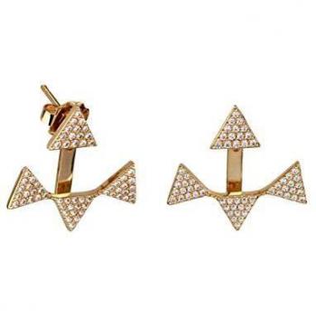 VIDAL & VIDAL Pendientes Colección Rosanna Zanetti doble triángulo con Circonitas
