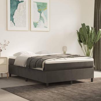 Cama de sol box spring terciopelo gris oscuro 140x190 cm