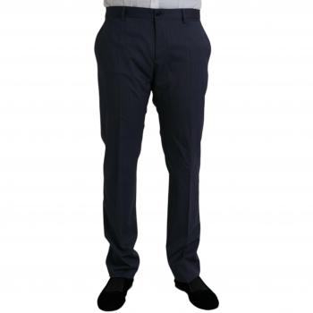 Navy Blue Cotton Dress Formal Shirt, Dolce & Gabbana Blue Wool Slim Fit Dress Formal Pants - IT52 | XL, Roberto Cavalli Casual Shirts for Men in Blue, Size: 3XL