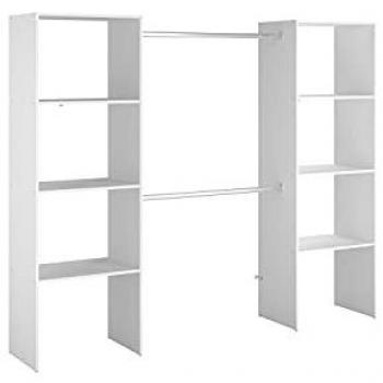 Vestidor Blanco Elysee con 6 Estantes y 2 Armarios - 220 x 40 x 180 cm