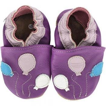 HOBEA-Germany Krabbelschuhe Luftballons - Pantuflas para bebés, color morado