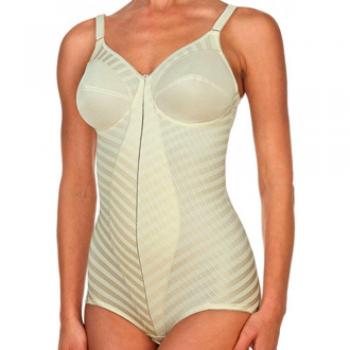 Body sin aro Felina Weftloc con diseño a rayas diagonales color champán D 110 para dama