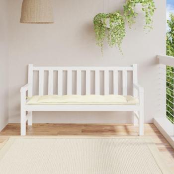 Cojín para banco de jardín tela Oxford blanco crema 150x50x7 cm