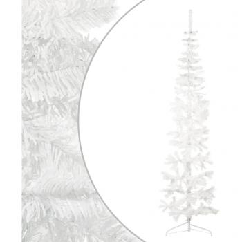 vidaXL Slim Artificial Half Christmas Tree with Stand White 210 cm