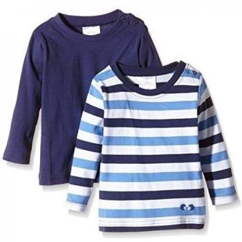 Twins 1x uni / 1 x Blockstreifen-Camiseta de manga larga Bebé-Niñas    Blau