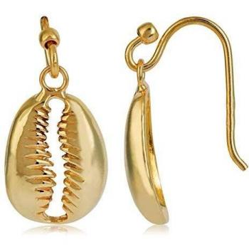 Córdoba Jewels | Pendientes en plata de ley 925 bañada en oro con diseño Concha Hippie Gold