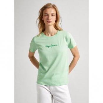 Camiseta de Mujer Pepe Jeans Lorette en Color Verde Limón