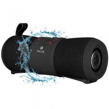 NGS Roller Stream Black - Altavoz portátil inalámbrico de 24W Compatible con Tecnología Bluetooth, True Wireless, Resistente al Agua y micrófono Integrado. Color Negro